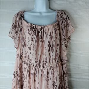 Torrid Pink Peasant Cottagecore Dress Women's‎ Size 3 - 22 /24 - 3X Elastic Neck